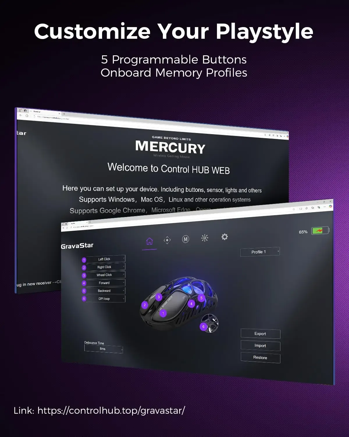 Ergonomie de la souris Mercury X