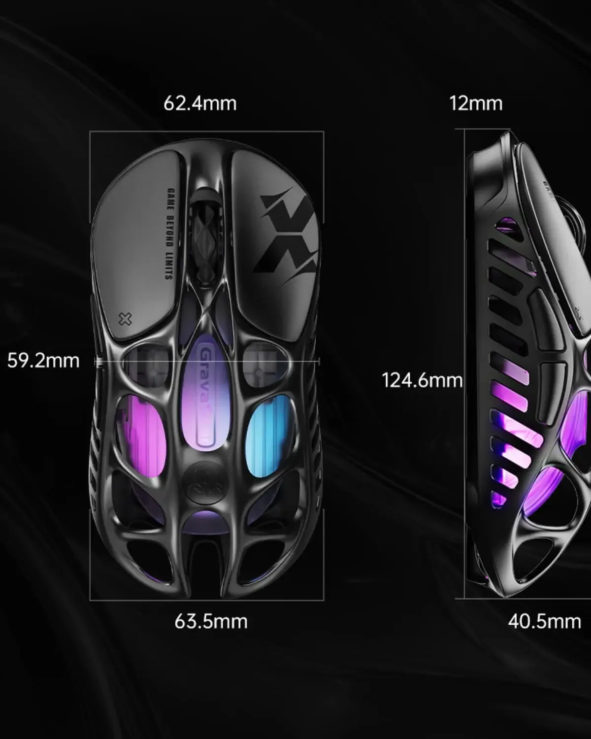 Souris Mercury X sous plusieurs angles