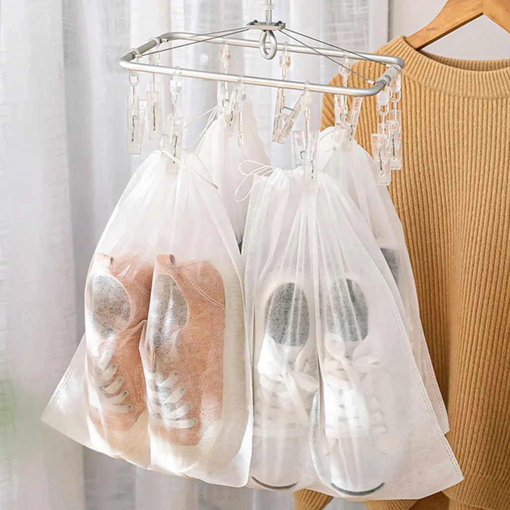 Sac de rangement pour chaussures, lot de 10, organisateur de placard, sac de voyage portable en non-tissé, pochette étanche pour vêtements, sacs suspendus classés 2