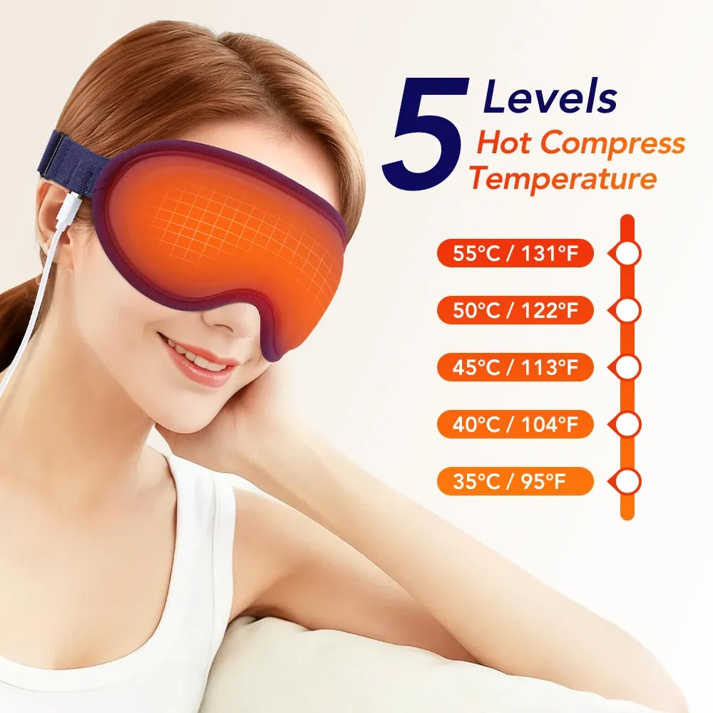 Masque chauffant masseur oculaire 3D