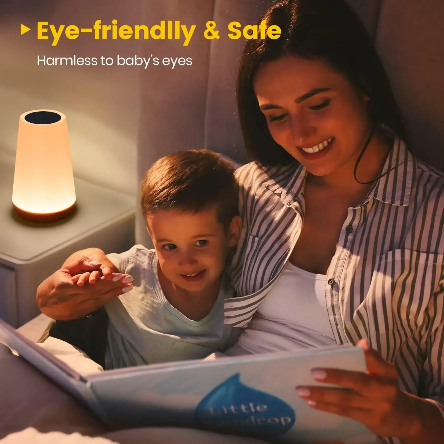 Veilleuse tactile RGB rechargeable USB à 13 couleurs avec télécommande, intensité variable, portable, lampe de chevet 5