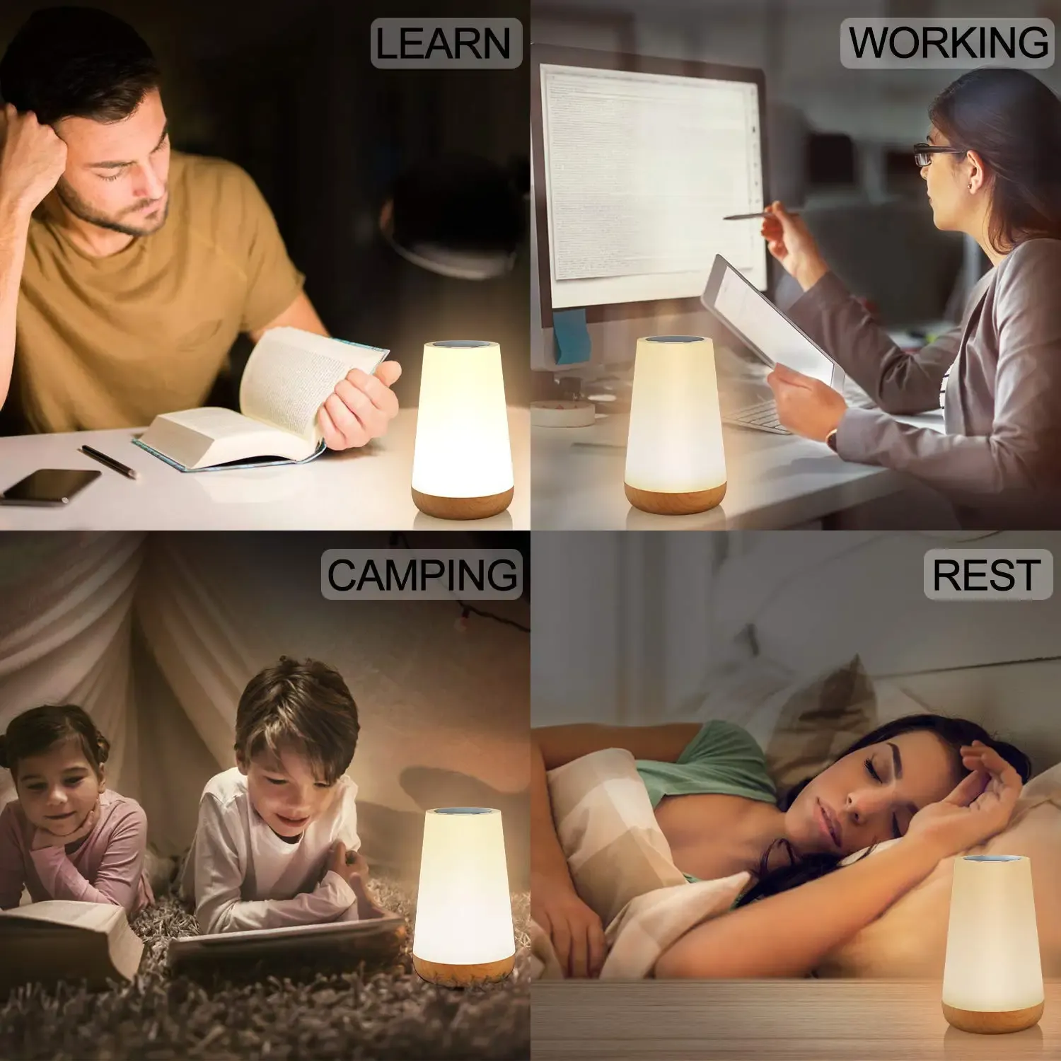 Veilleuse tactile rechargeable en intérieur