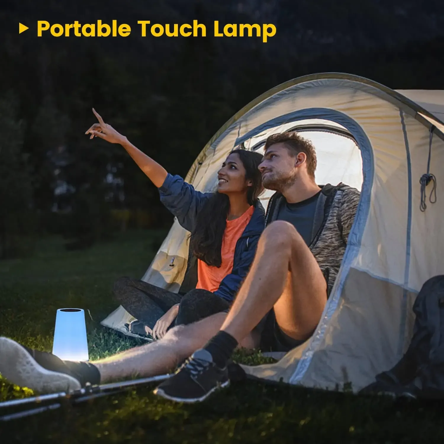 Veilleuse RGB sur table de chevet