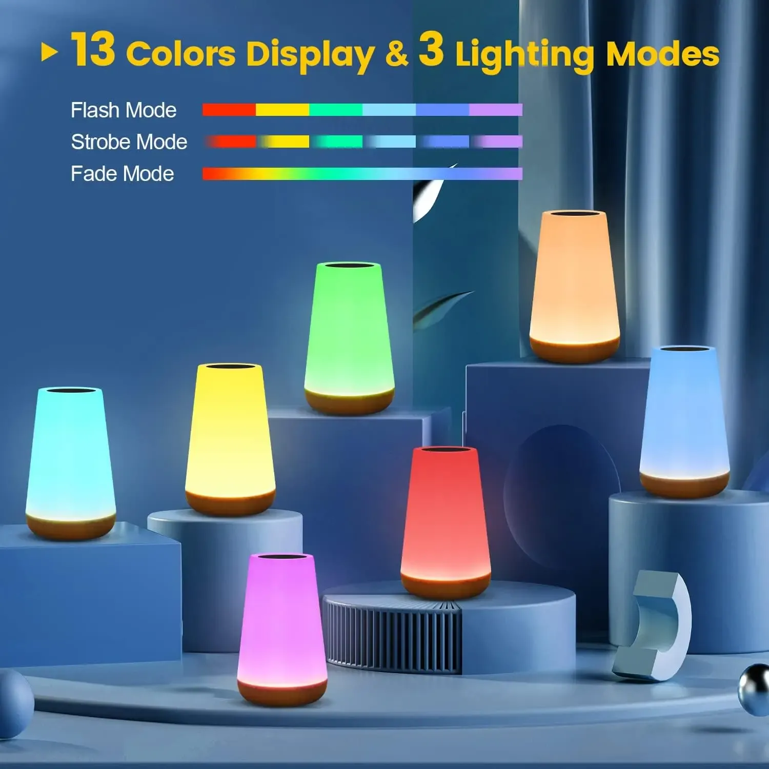 Veilleuse tactile RGB design compact