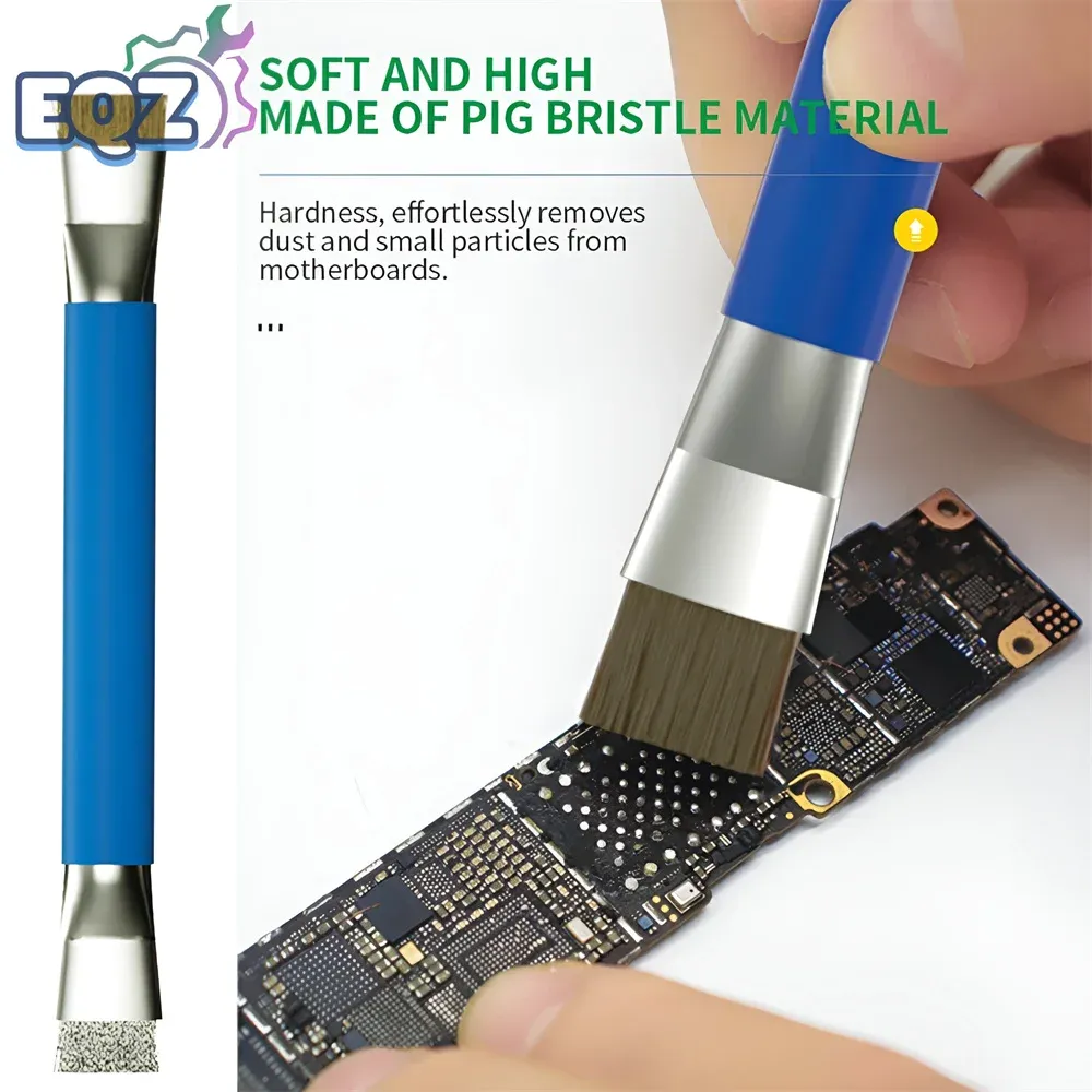 Brosse antistatique double tête ESD pour le nettoyage de circuits imprimés, de cartes mères de téléphone portable et d'ordinateur, et le soudage de puces CI - Image 1