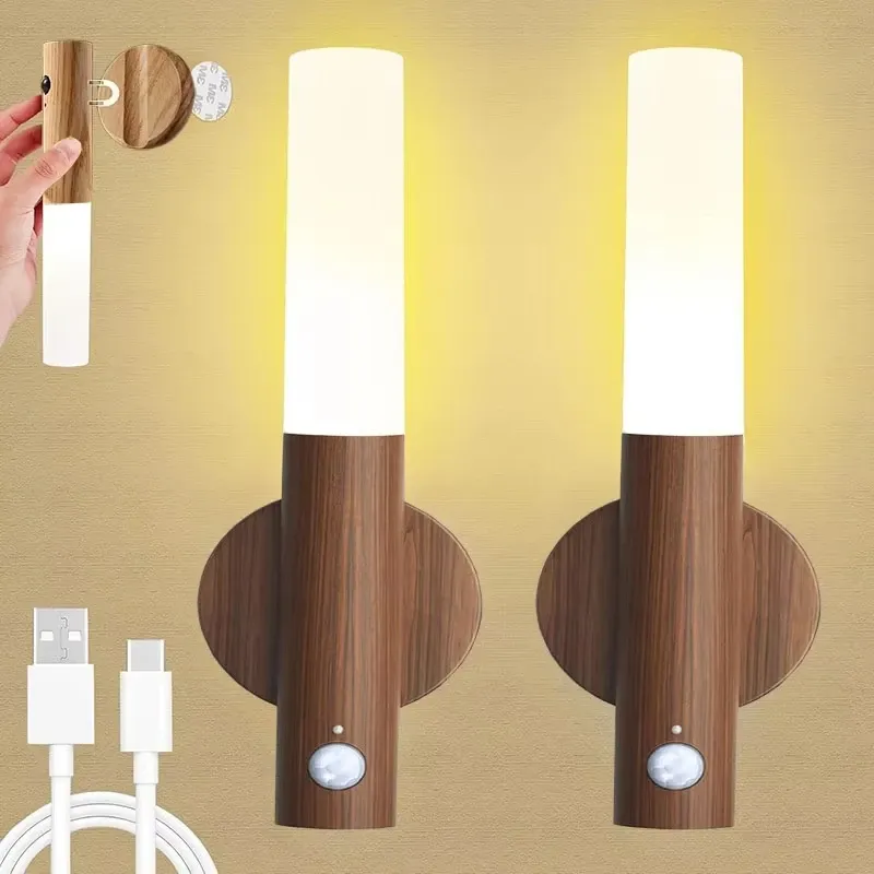 Lampe murale LED magnétique rechargeable avec capteur de mouvement, portable, pour couloir, chambre, escaliers et placards 2