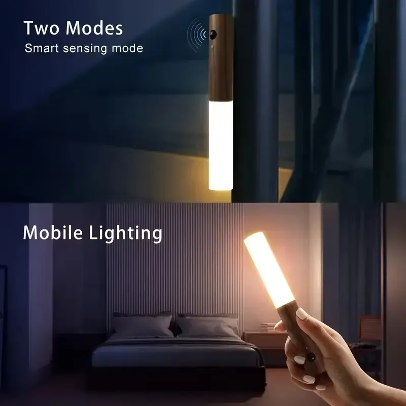 Lampe murale LED magnétique rechargeable avec capteur de mouvement, portable, pour couloir, chambre, escaliers et placards 4