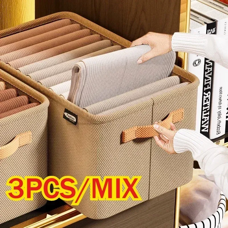Organisateur de vêtements épais pour armoire, rangement pour pantalons et pulls, tiroirs, boîte de rangement pour jeans, garde-robe