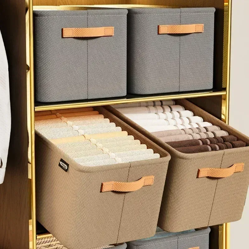 Organisateur de vêtements épais pour armoire, rangement pour pantalons et pulls, tiroirs, boîte de rangement pour jeans, garde-robe 4