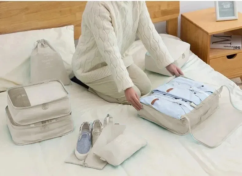 Sacs de rangement en situation de voyage