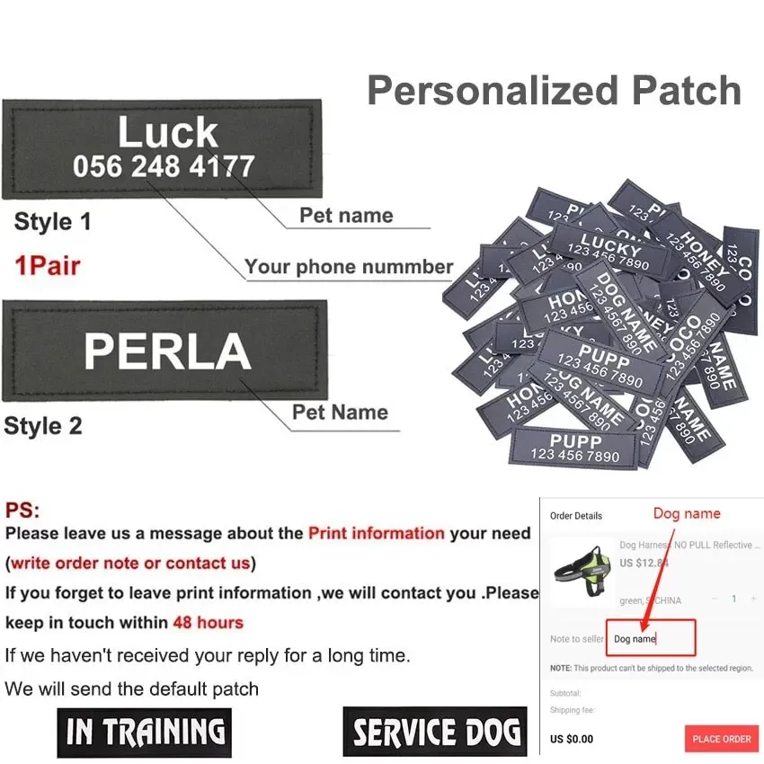 Patch personnalisé réglable et respirant pour chien, idéal pour la promenade en plein air 3