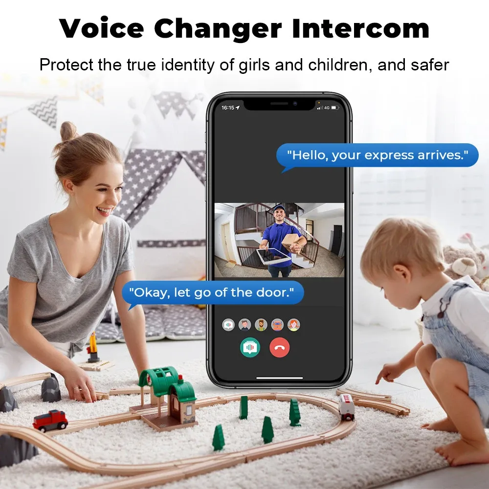 Sonnette vidéo sans fil, sonnette Wi-Fi avec conversation bidirectionnelle et vision nocturne infrarouge, moniteur de surveillance de sécurité pour maison connectée 2