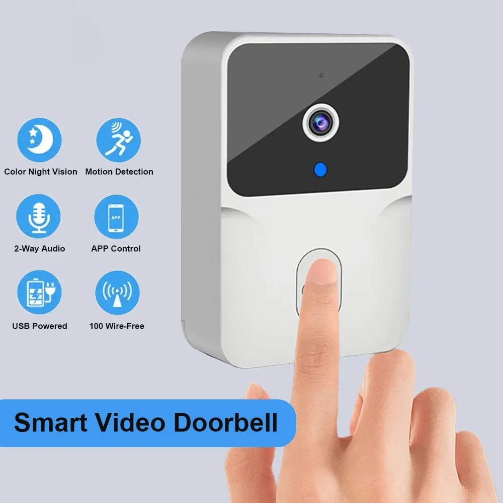 Sonnette vidéo sans fil, sonnette Wi-Fi avec conversation bidirectionnelle et vision nocturne infrarouge, moniteur de surveillance de sécurité pour maison connectée 6