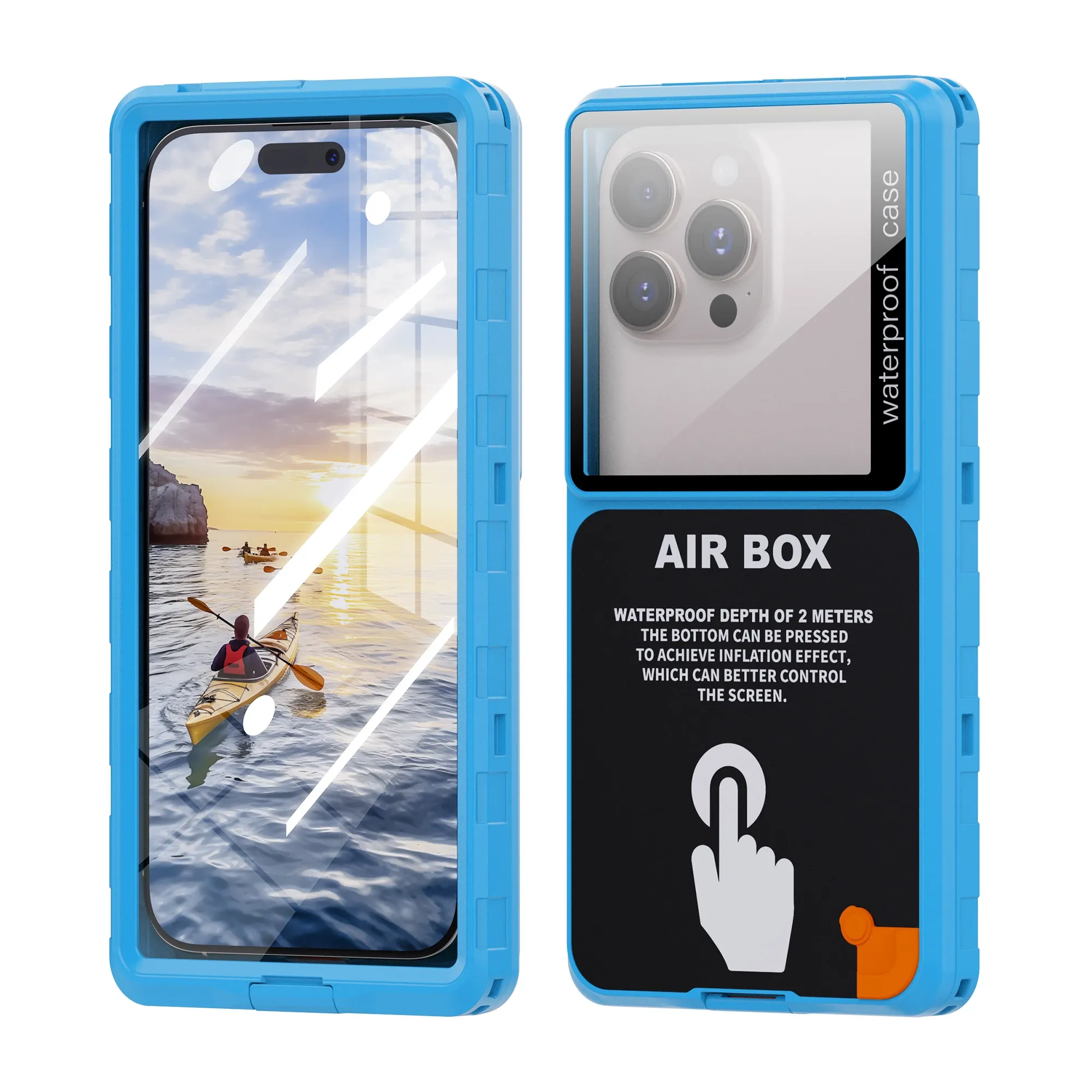 Shellbox – Coque de téléphone étanche IP68 pour appareils de 6,9 pouces, compatible écran tactile, transparente 11