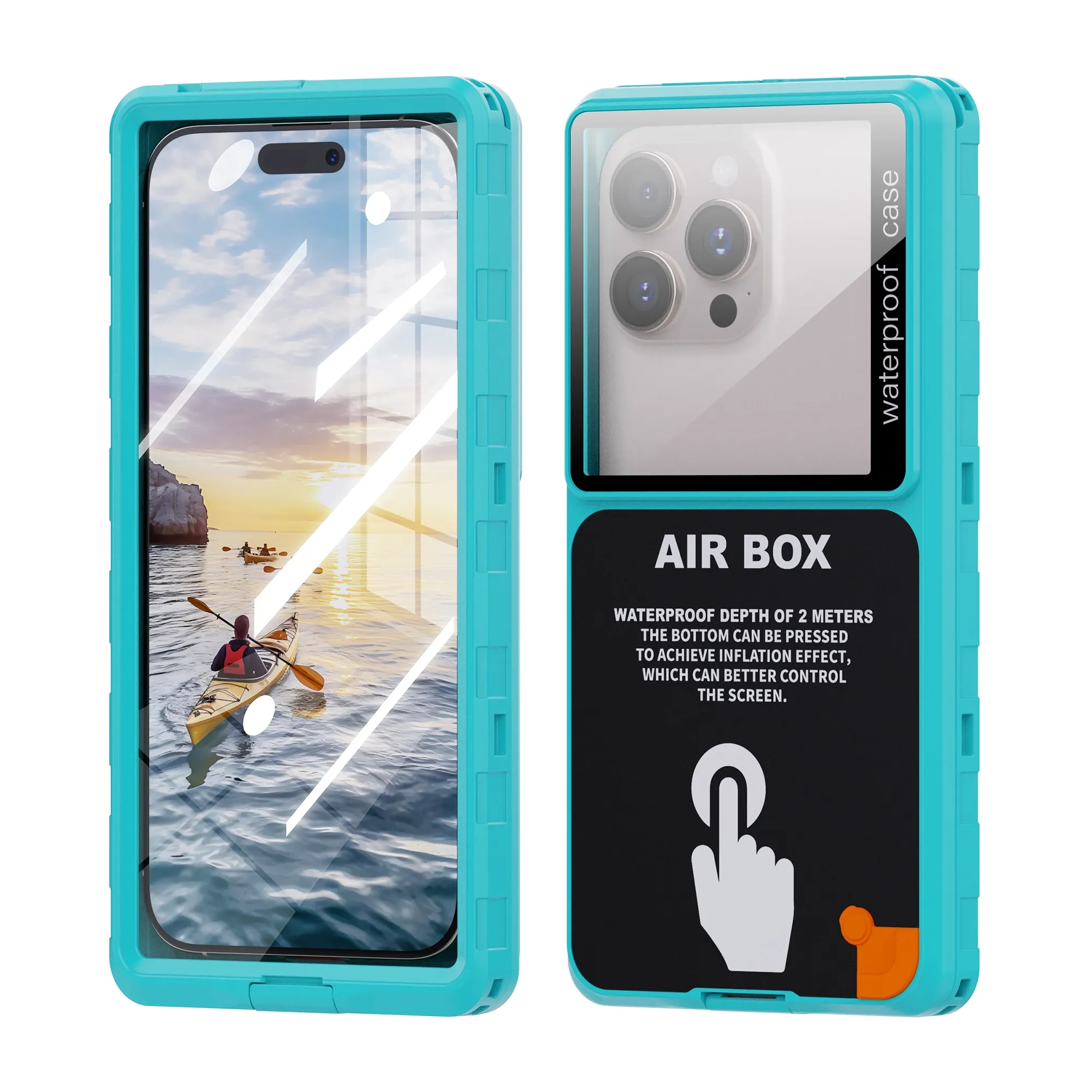 Shellbox – Coque de téléphone étanche IP68 pour appareils de 6,9 pouces, compatible écran tactile, transparente 10