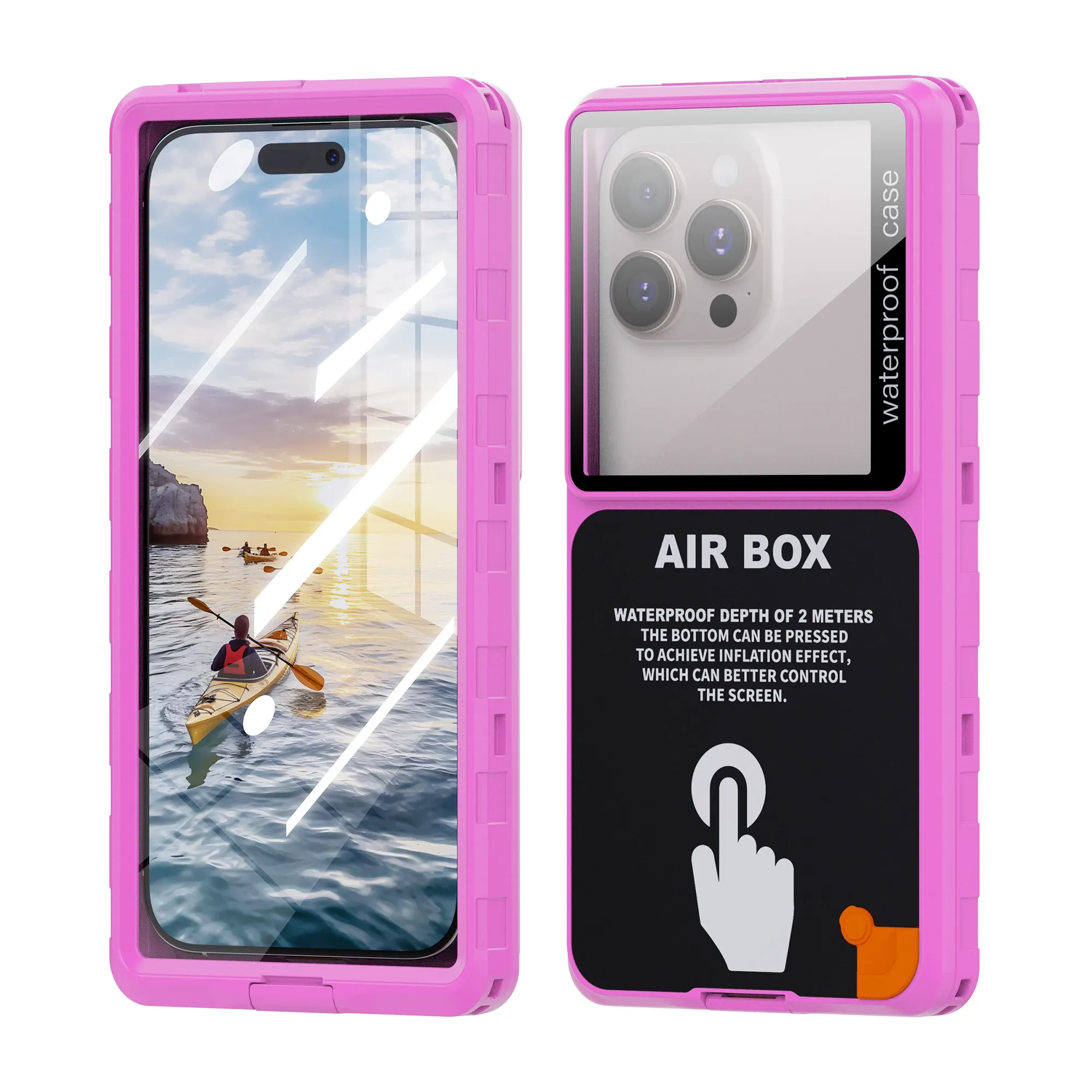 Shellbox – Coque de téléphone étanche IP68 pour appareils de 6,9 pouces, compatible écran tactile, transparente 9