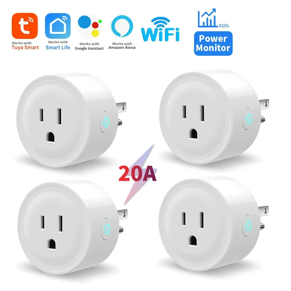 Prise intelligente WiFi Tuya 20 A avec suivi de consommation électrique, compatible Alexa et Google Home 1