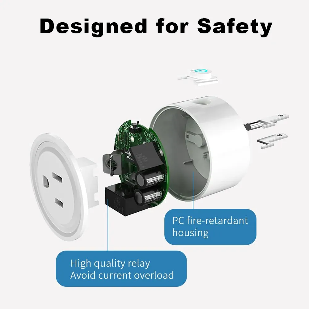 Prise intelligente WiFi Tuya 20 A avec suivi de consommation électrique, compatible Alexa et Google Home 6