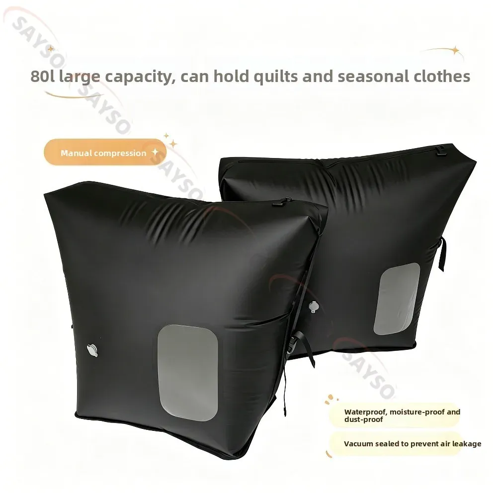 Sac de compression sous vide 80 L réutilisable pour le voyage et l'extérieur, sans pompe à air 4