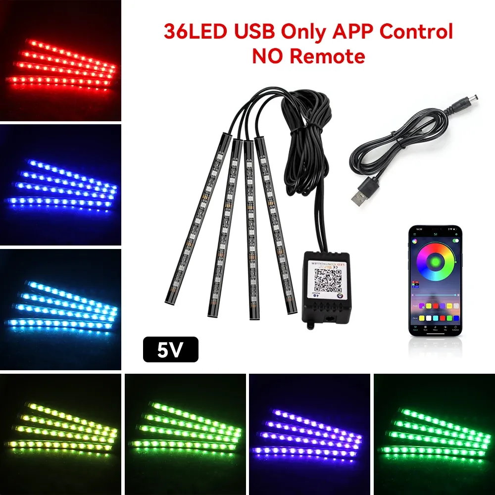Éclairage d'ambiance LED pour habitacle de voiture à allumage automatique, avec bandes lumineuses de seuil, lumière blanche froide 19