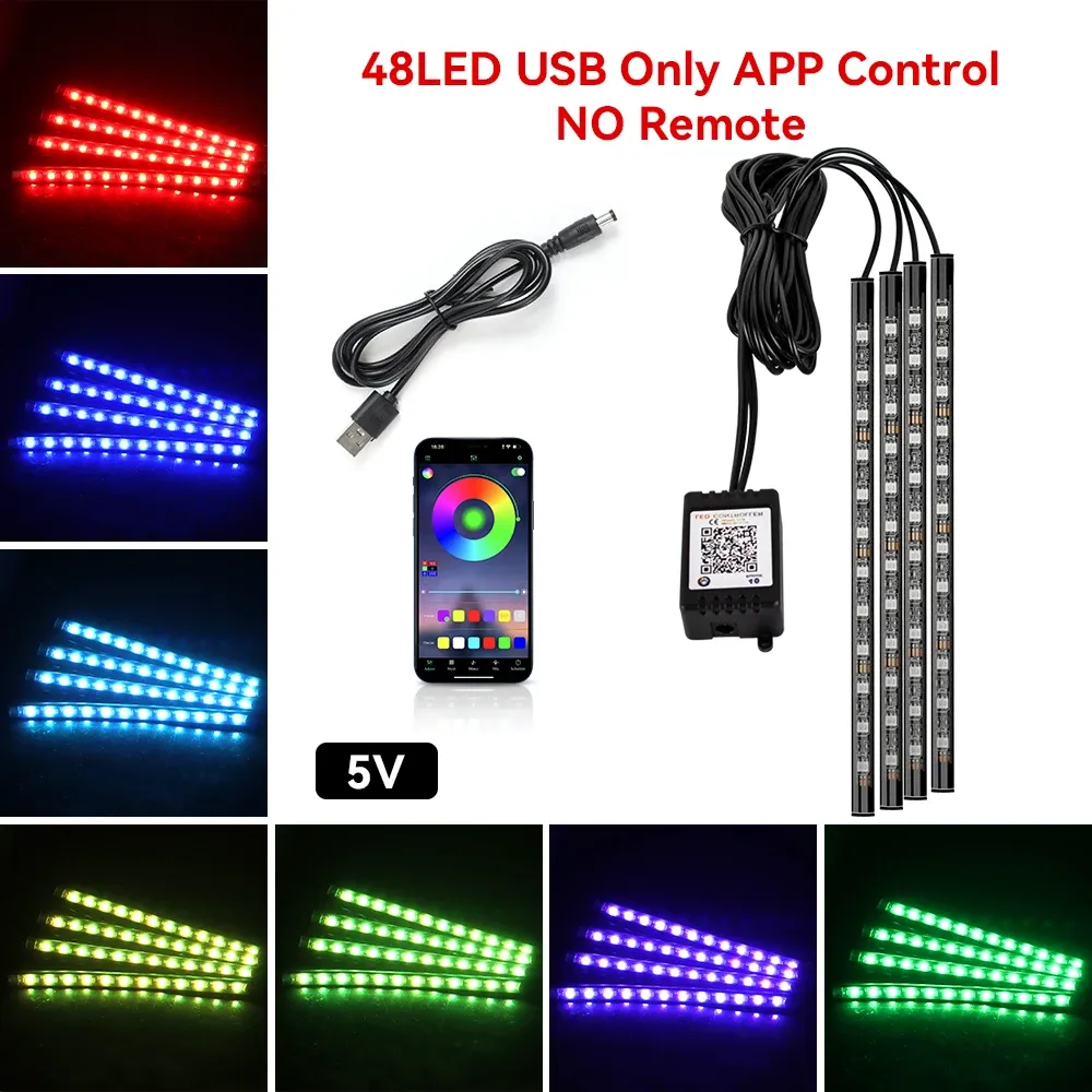 Éclairage d'ambiance LED pour habitacle de voiture à allumage automatique, avec bandes lumineuses de seuil, lumière blanche froide 10
