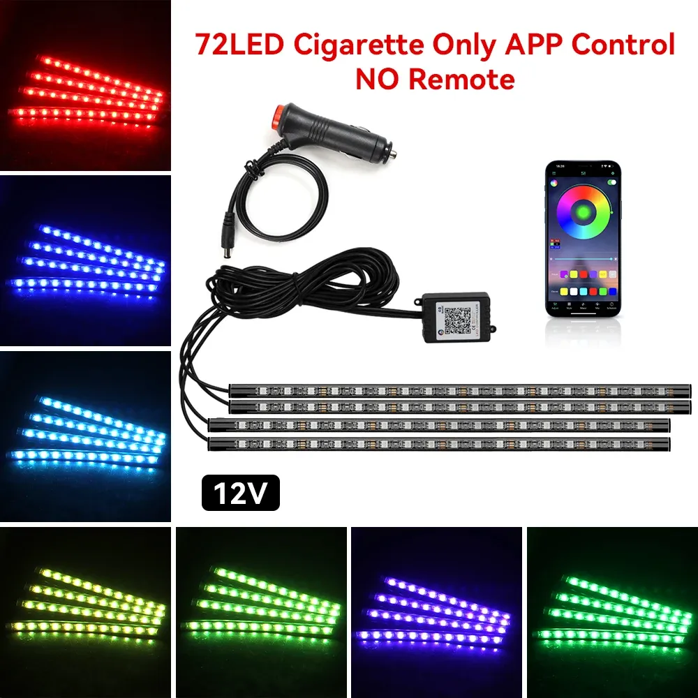 Éclairage d'ambiance LED pour habitacle de voiture à allumage automatique, avec bandes lumineuses de seuil, lumière blanche froide 12