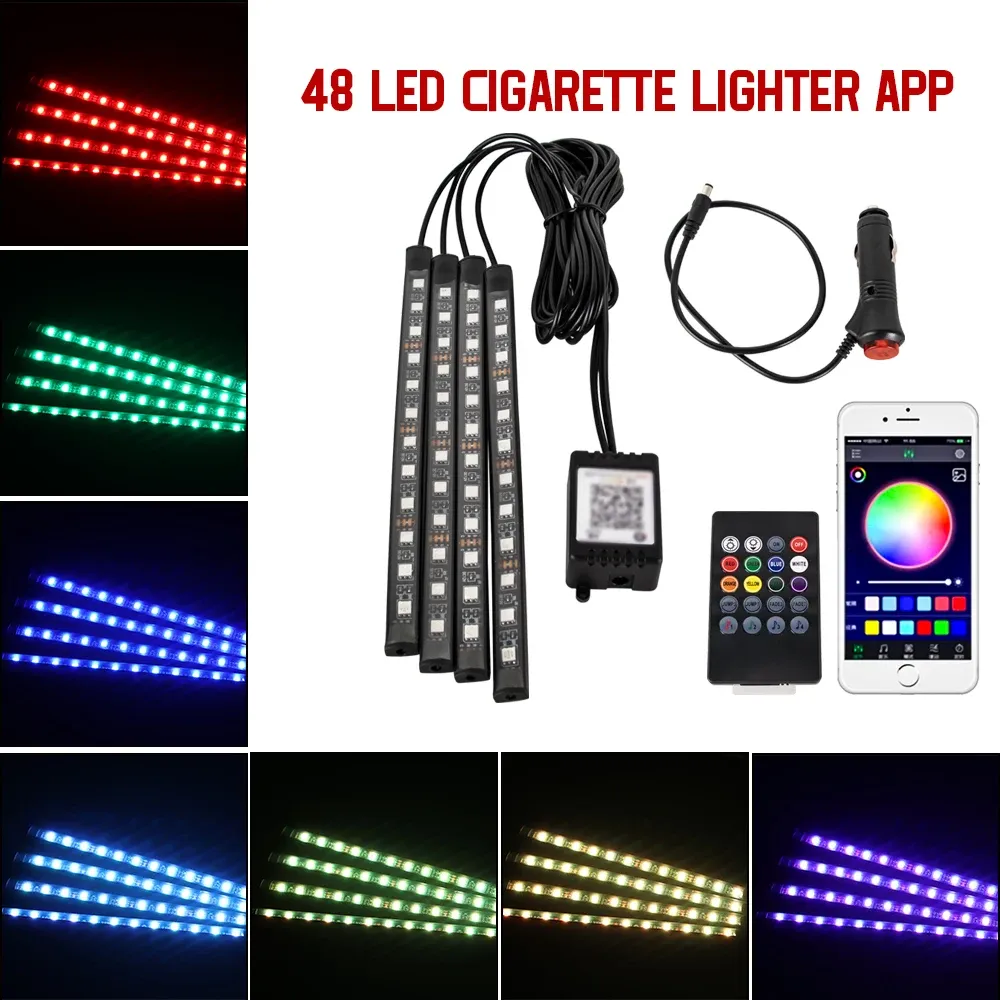 Éclairage d'ambiance LED pour habitacle de voiture à allumage automatique, avec bandes lumineuses de seuil, lumière blanche froide 14