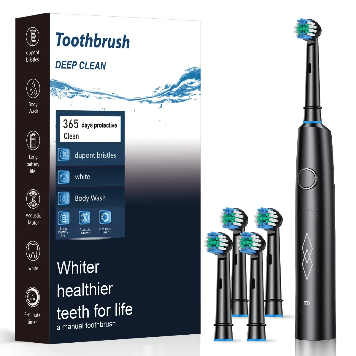 Brosse à dents électrique intelligente pour homme, nettoyage automatique, embouts souples, nettoyeur dentaire LED, modèle 600 9