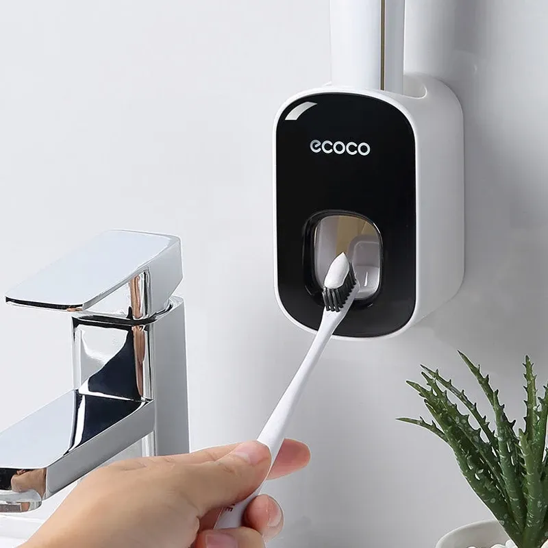 Distributeur automatique de dentifrice sans perçage, presse-dentifrice mural pour salle de bain, accessoire de salle de bain élégant 2