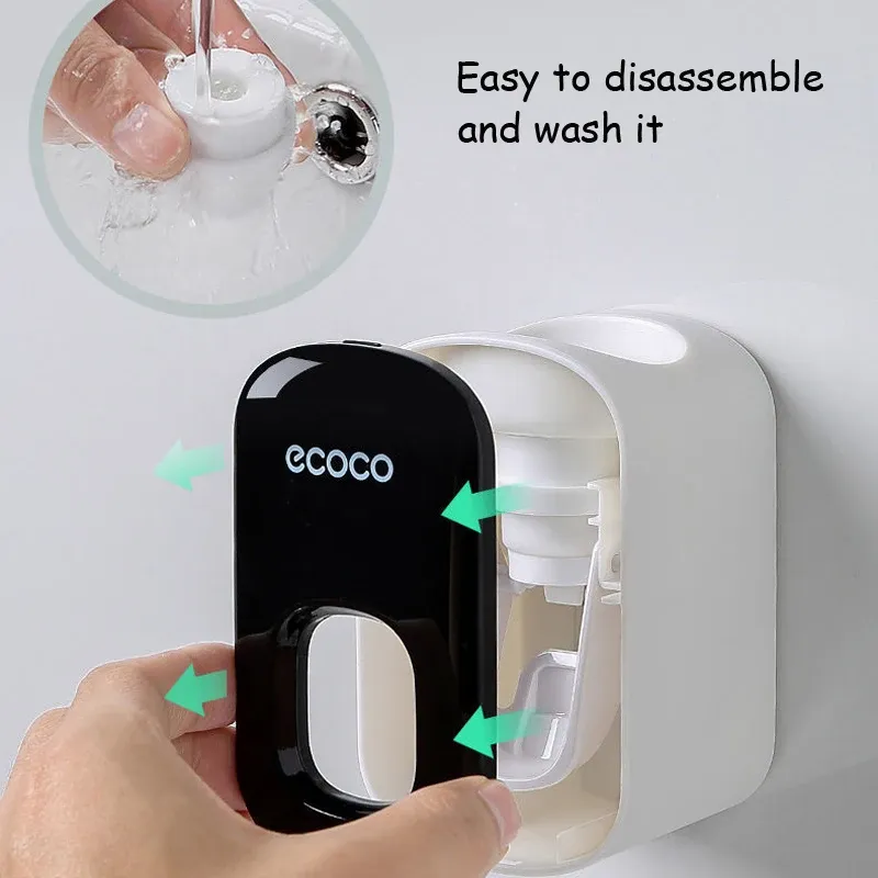 Distributeur automatique de dentifrice sans perçage, presse-dentifrice mural pour salle de bain, accessoire de salle de bain élégant 4