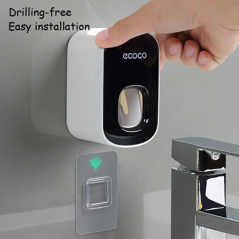 Distributeur automatique de dentifrice sans perçage, presse-dentifrice mural pour salle de bain, accessoire de salle de bain élégant 5
