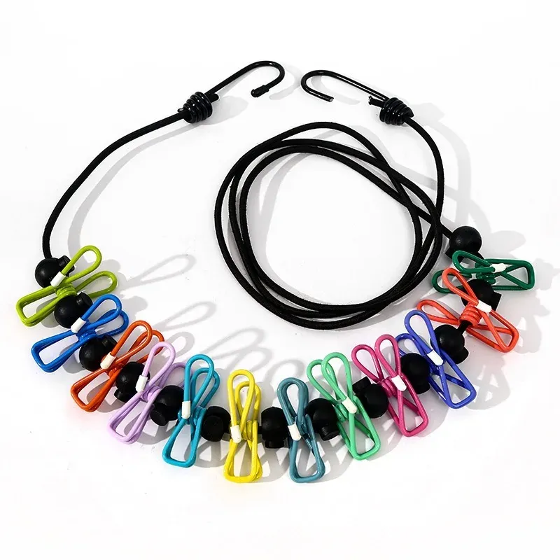 Corde à linge portable et réglable pour le voyage, le camping, l'intérieur et l'extérieur, se tend d'un simple tirage 4