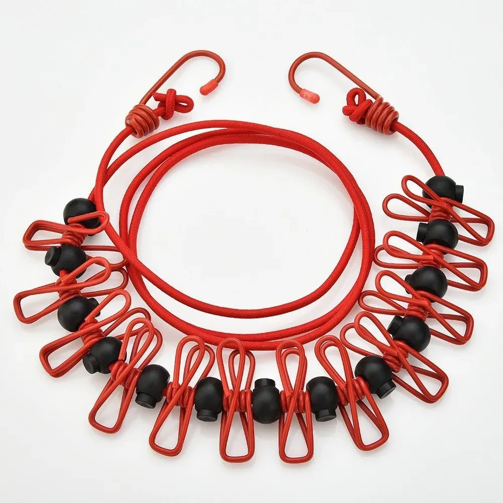 Corde à linge portable et réglable pour le voyage, le camping, l'intérieur et l'extérieur, se tend d'un simple tirage 11