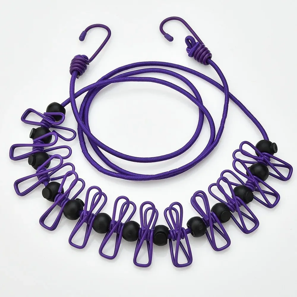 Corde à linge portable et réglable pour le voyage, le camping, l'intérieur et l'extérieur, se tend d'un simple tirage 10