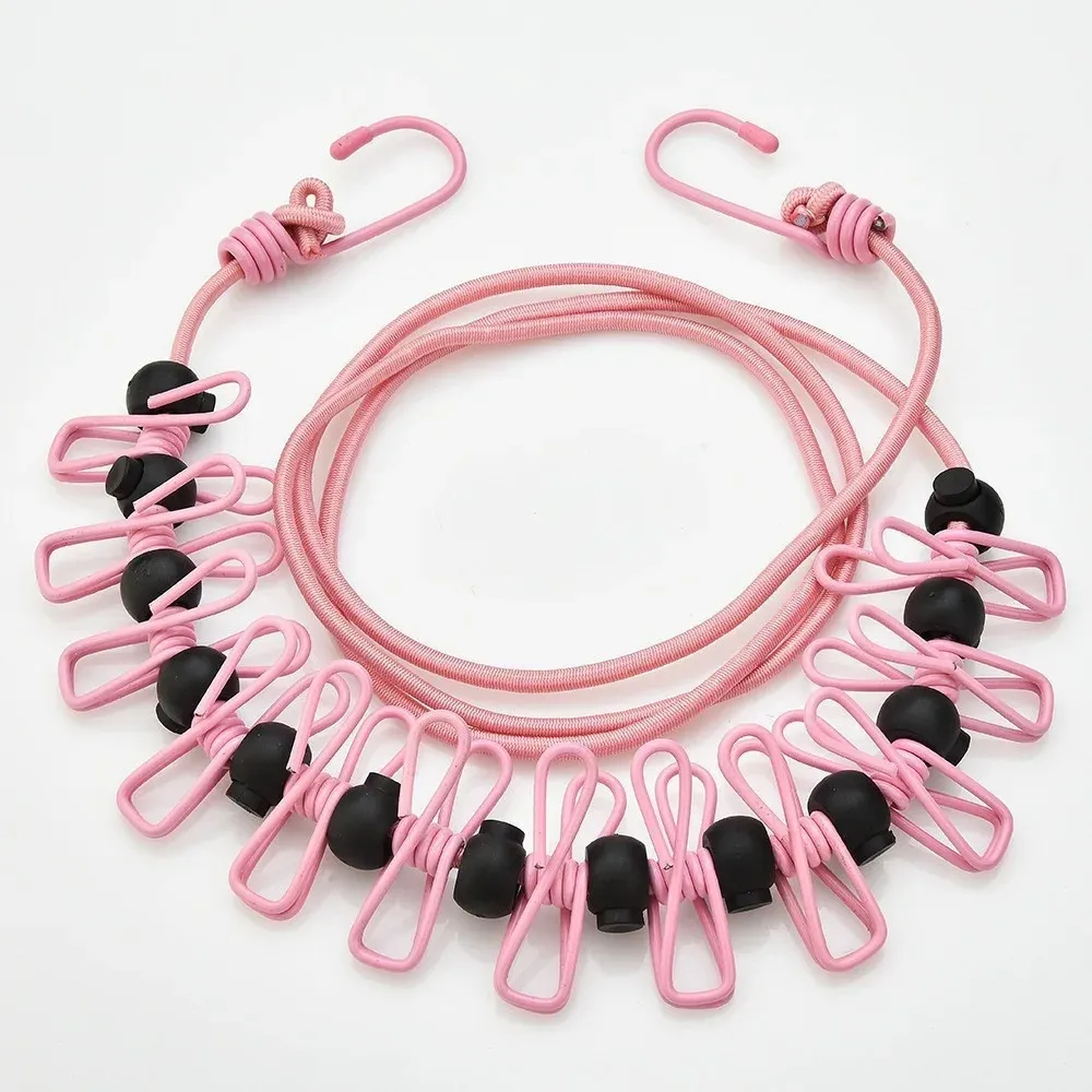 Corde à linge portable et réglable pour le voyage, le camping, l'intérieur et l'extérieur, se tend d'un simple tirage 13