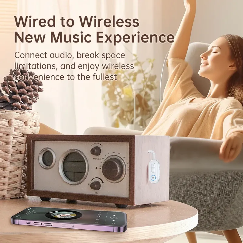 Émetteur-récepteur Bluetooth 5.3 Audio AUX 3,5 mm avec micro, compatible voiture, avion, TV, PC et casque 2