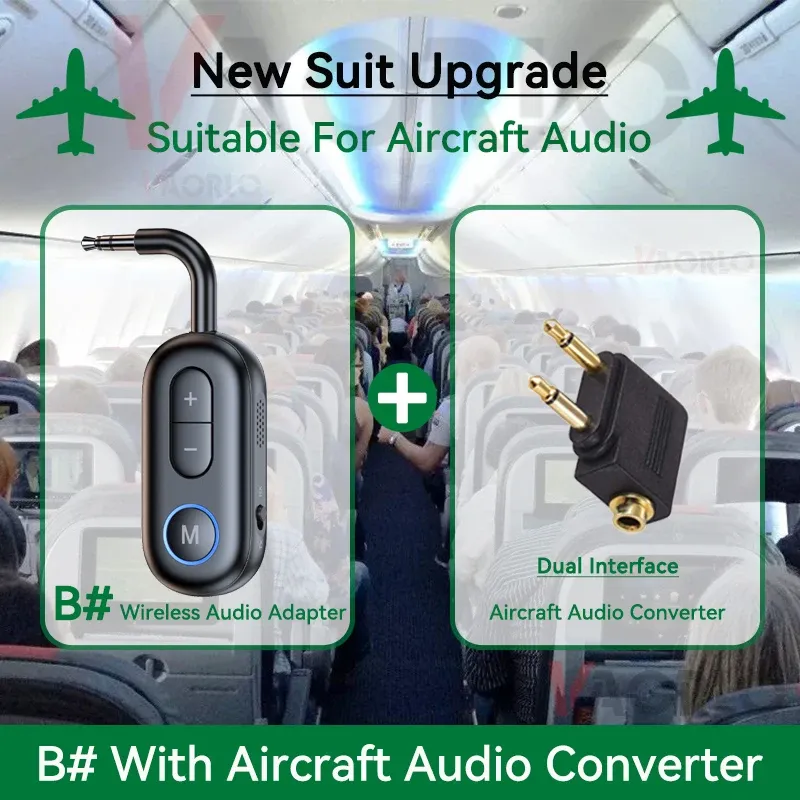 Émetteur-récepteur Bluetooth 5.3 Audio AUX 3,5 mm avec micro, compatible voiture, avion, TV, PC et casque 9