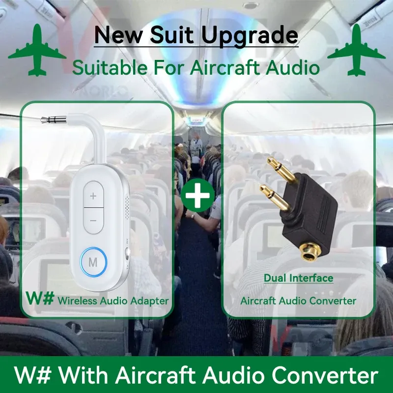 Émetteur-récepteur Bluetooth 5.3 Audio AUX 3,5 mm avec micro, compatible voiture, avion, TV, PC et casque 7