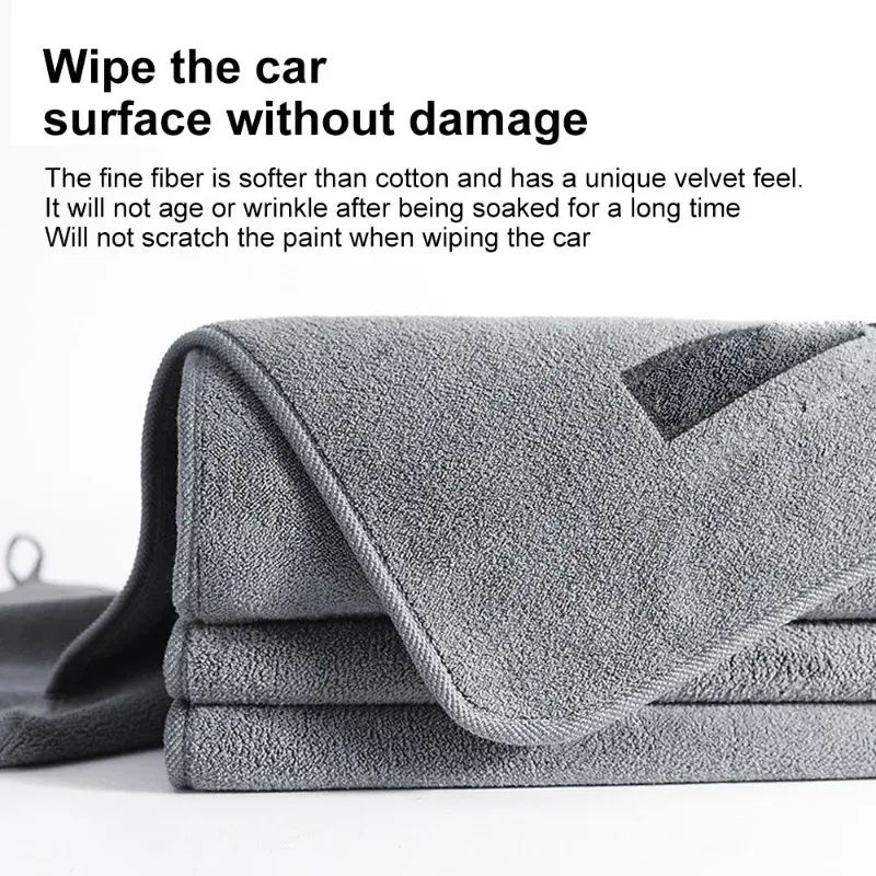 Serviette en microfibre multi-usages pour lavage de voiture, chiffon de nettoyage épais double face, super absorbant, sans peluches, pour le séchage et le detailing automobile 3