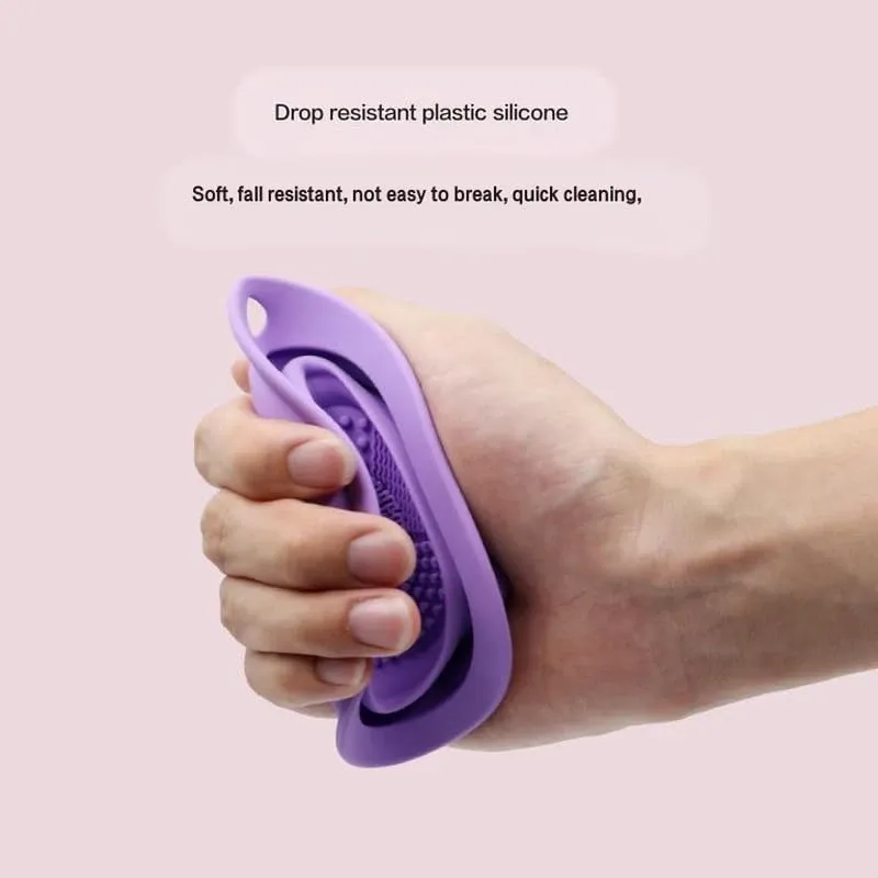 Nettoyeur de pinceaux de maquillage en silicone, bol de nettoyage pliable pour éponges et pinceaux, tapis doux pour le lavage des pinceaux à paupières, boîte de rangement pour outils de beauté 5