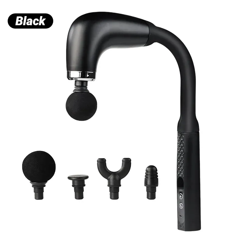Pistolet de massage musculaire électrique à 4 embouts, masseur à percussion pour tissus profonds, portable et rechargeable 6