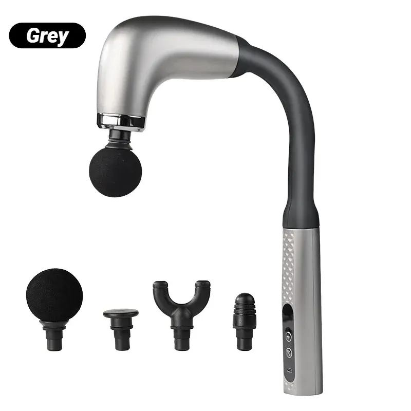 Pistolet de massage musculaire électrique à 4 embouts, masseur à percussion pour tissus profonds, portable et rechargeable 7