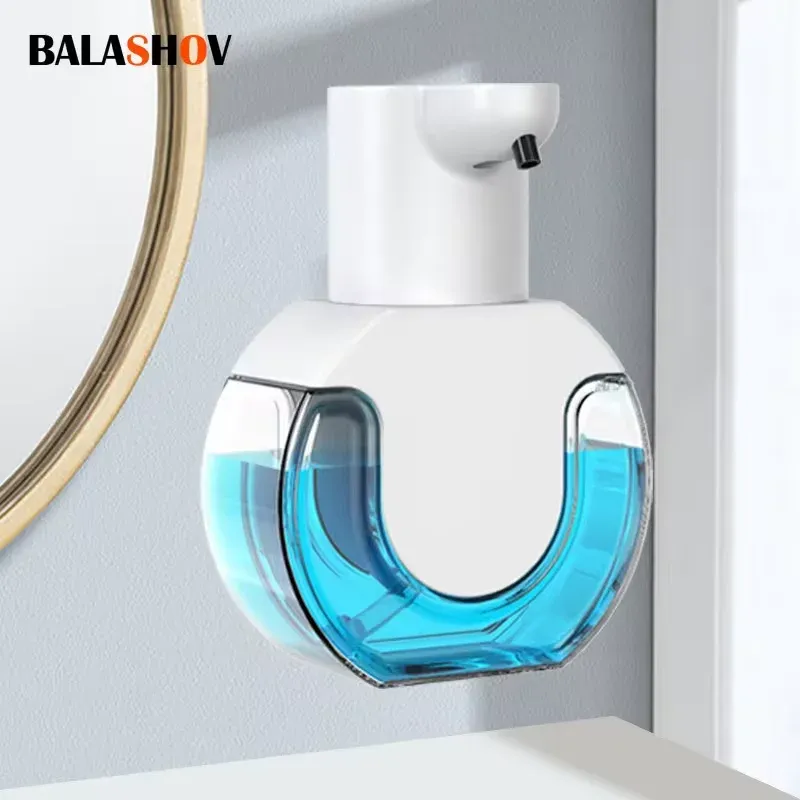 Distributeur de savon automatique sans contact en mousse pour salle de bain, machine à laver les mains intelligente avec chargement USB, en ABS blanc de haute qualité - Image 1