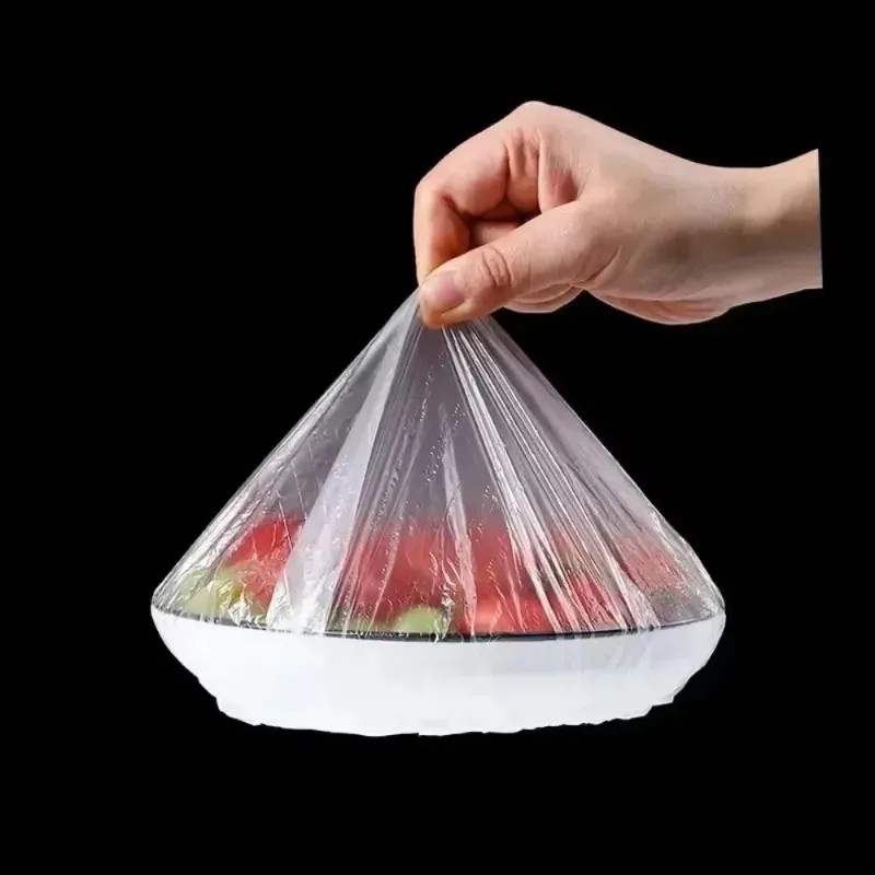 Film étirable jetable pour conservation des aliments, 500 pièces / 10 rouleaux, housses de stockage pour la cuisine, couvercles pour bols, bande élastique, couvercle en plastique, sacs sous vide 5