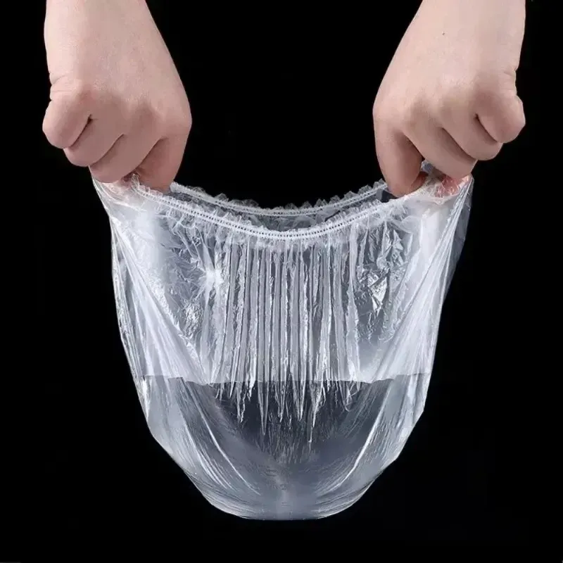 Film étirable jetable pour conservation des aliments, 500 pièces / 10 rouleaux, housses de stockage pour la cuisine, couvercles pour bols, bande élastique, couvercle en plastique, sacs sous vide 6