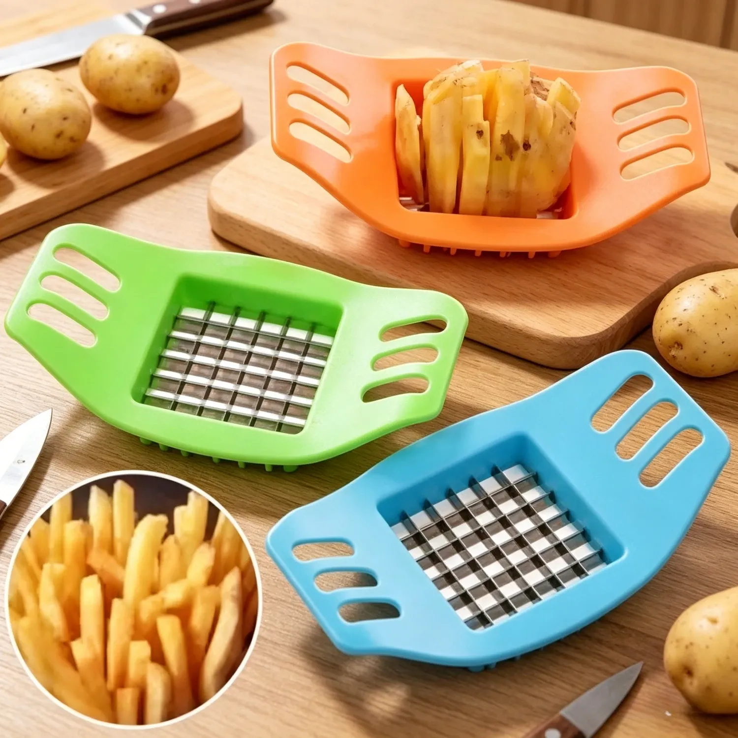 Coupe-frites multifonction, trancheuse et hachoir à pommes de terre, coupe-légumes et fruits, accessoires de cuisine pour la maison - Image 1