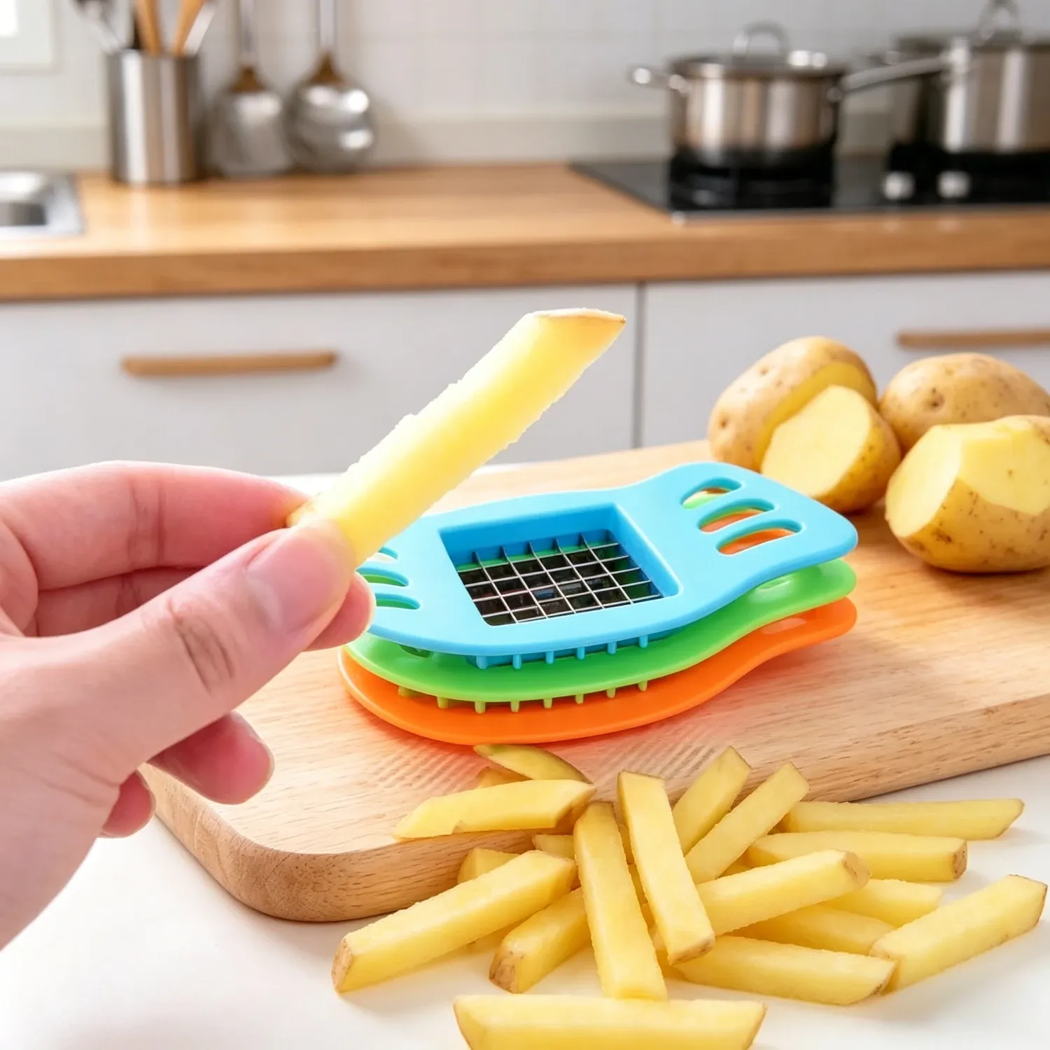 Coupe-frites multifonction, trancheuse et hachoir à pommes de terre, coupe-légumes et fruits, accessoires de cuisine pour la maison 3