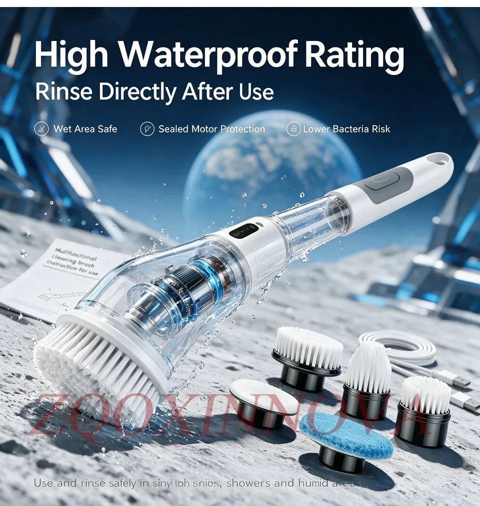 Lavage direct de la brosse sous l'eau