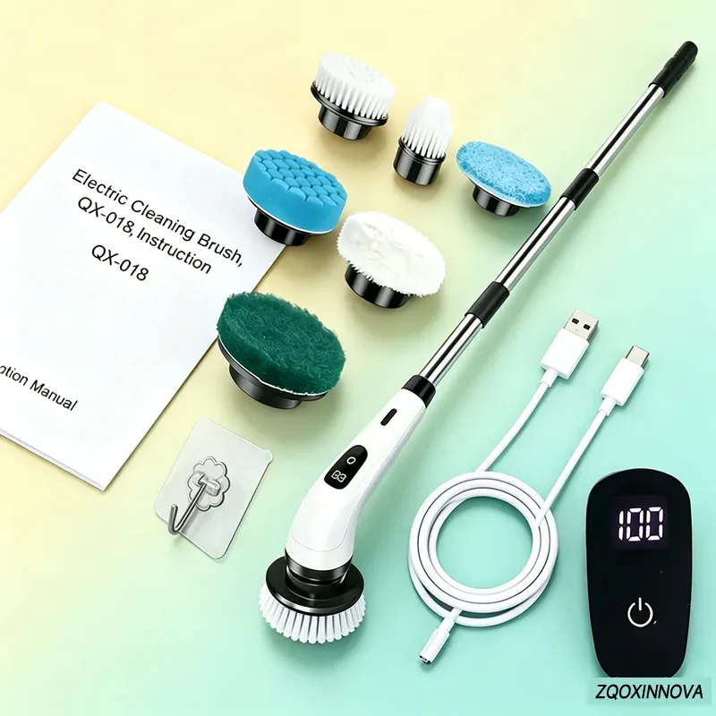 Brosse de nettoyage multifonction sans fil, brosse électrique rotative pour la maison, gadget de cuisine, brosse à cheveux, serpillière pour salle de bain et toilettes 9
