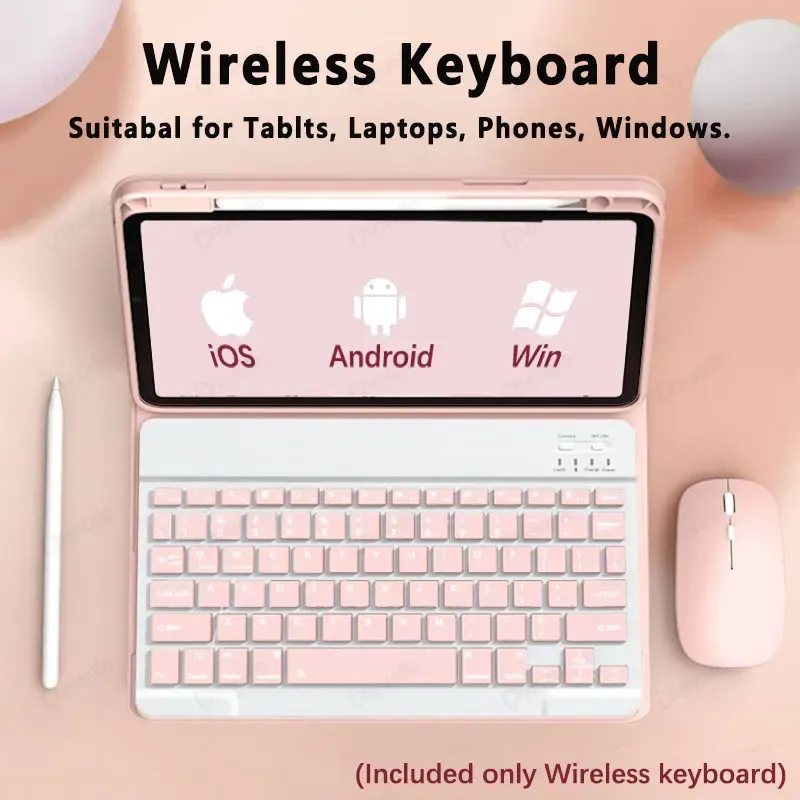 Clavier sans fil Bluetooth ultra-fin pour tablette Android et iOS, 78 touches, rechargeable, design compact pour iPad